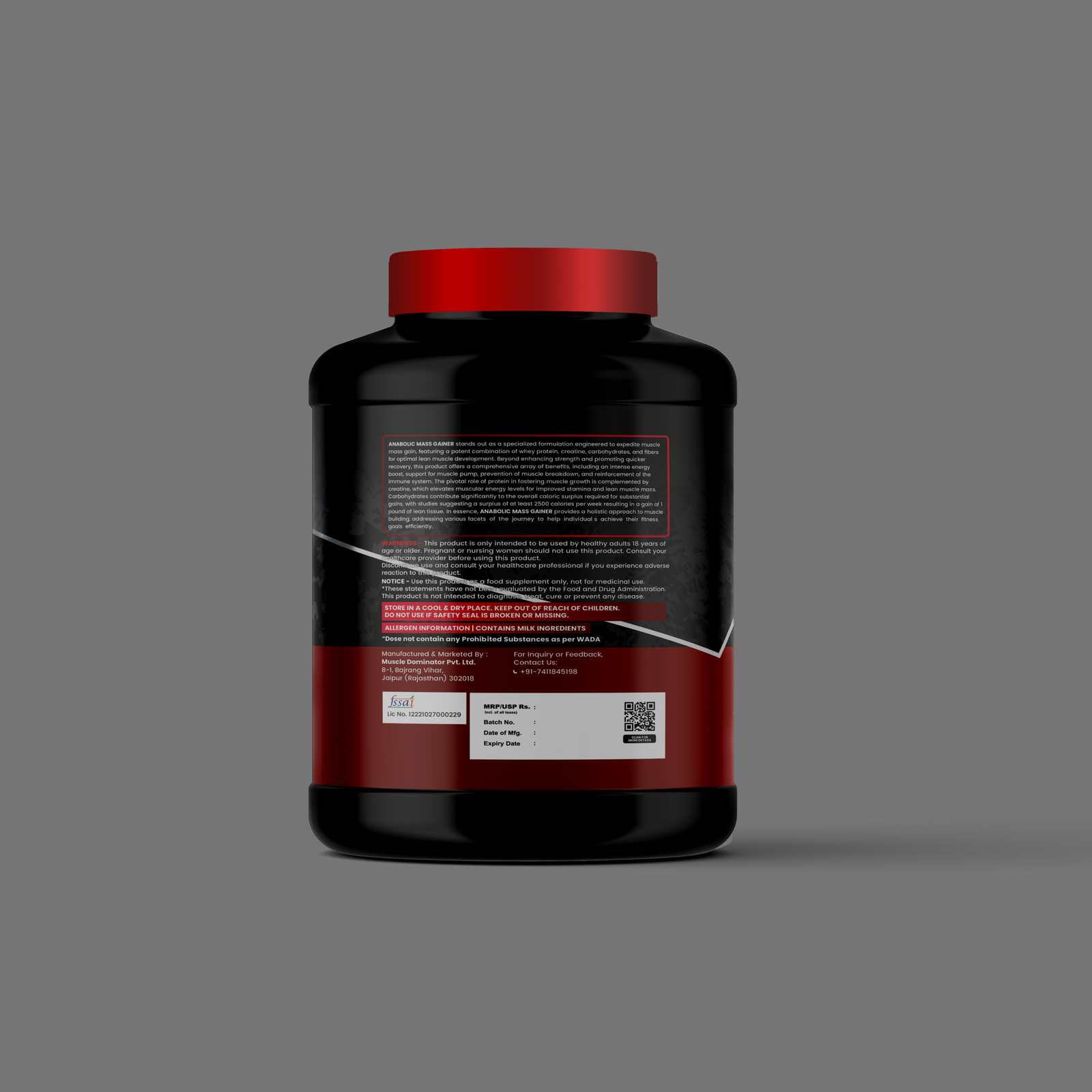 prime core_mass gainer_indian dessert_Side Prime Core Anabolic Mass Gainer 3kg | Rich Chocolate - Image 3