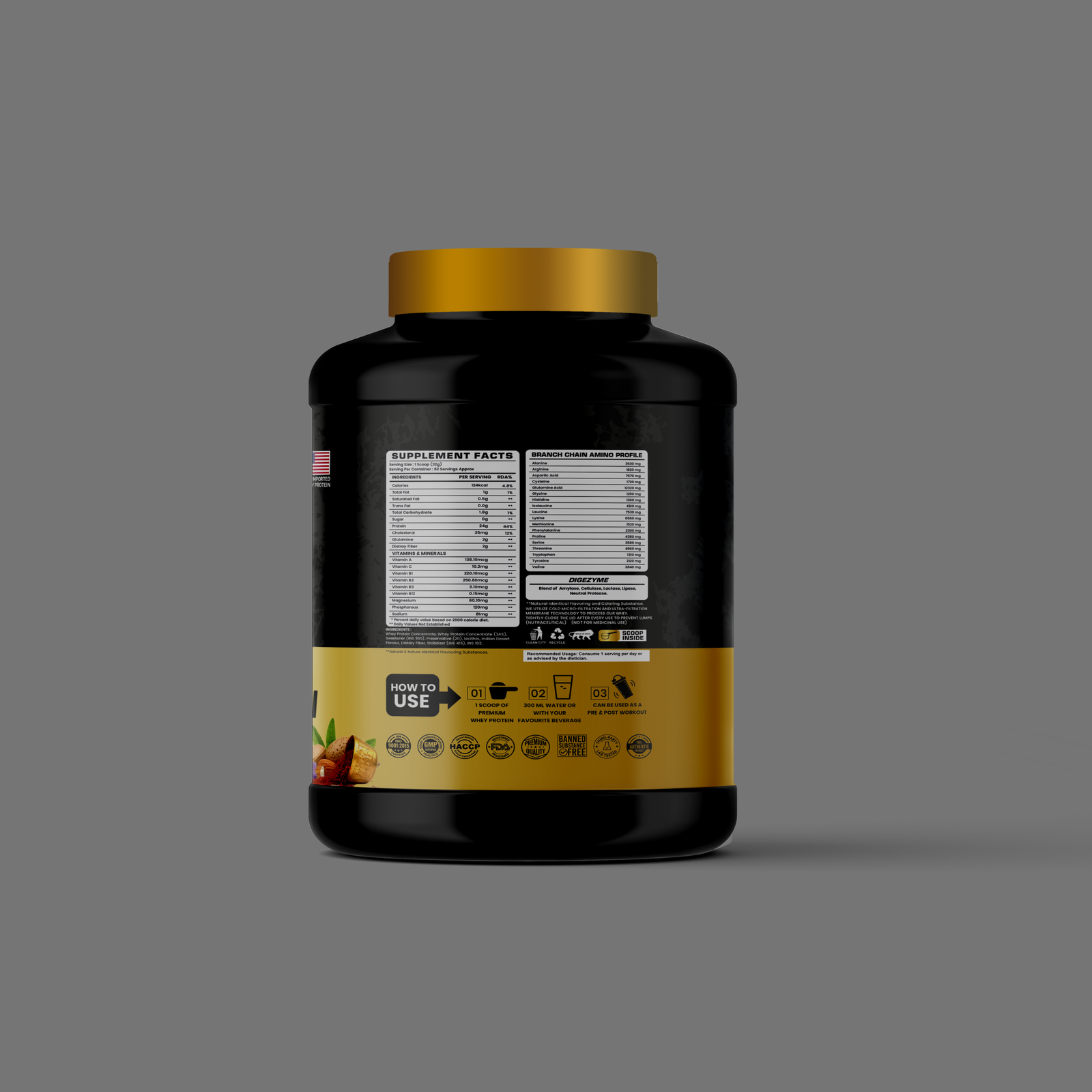 prime core_whey_indian dessert_Back Prime Core Premium Whey Protein 2kg | Indian Dessert - Image 2